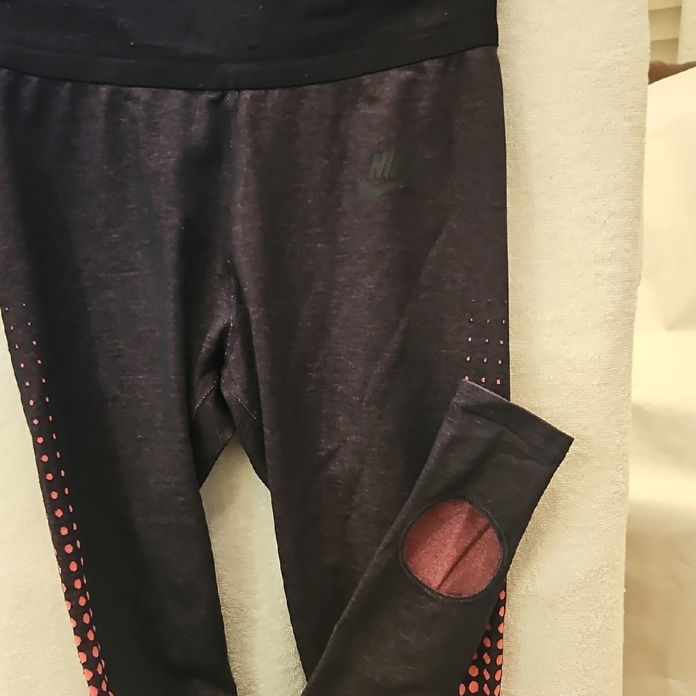 Nike Black and Red Leggings